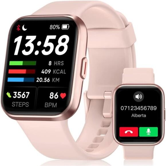 Fitness Tracker, Smart Watch with Alexa [Answer/Make Call] 24/7 Heart Rate